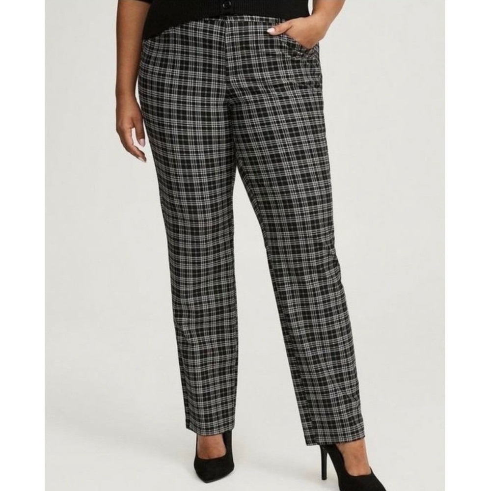 Torrid Studio Luxe Ponte Pant Party Plaid Straight Trouser Womens 16R